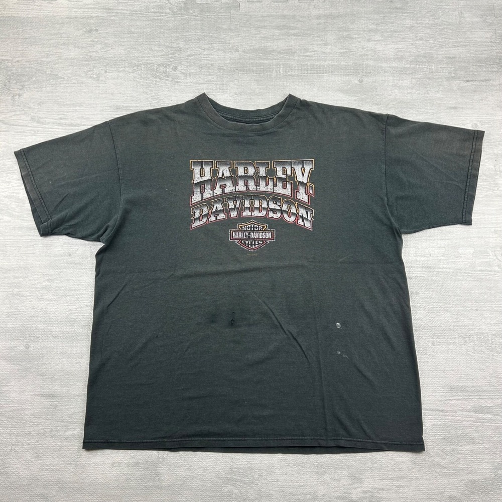 Vintage Harley Davidson Shirt Size XXL Gray Cincinatti Ohio Biker Logo